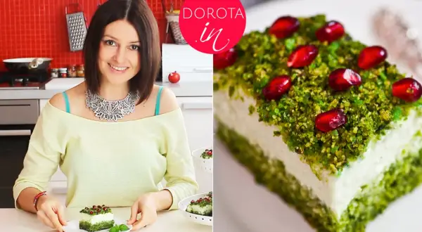 Dorota prezentuje sprawdzony przepis na leśny mech – zielony deser z pistacjami i granatem.