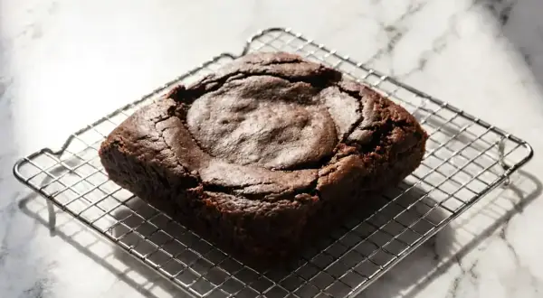 Pyszne, domowe brownie na metalowej kratce. Idealne na deser, gdy masz ochotę na coś słodkiego.
